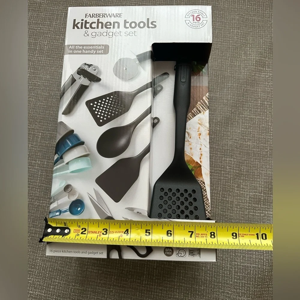 Farberware 16-Piece Kitchen Tools & Gadget Set – BPA-Free, Heat Resistant, Black